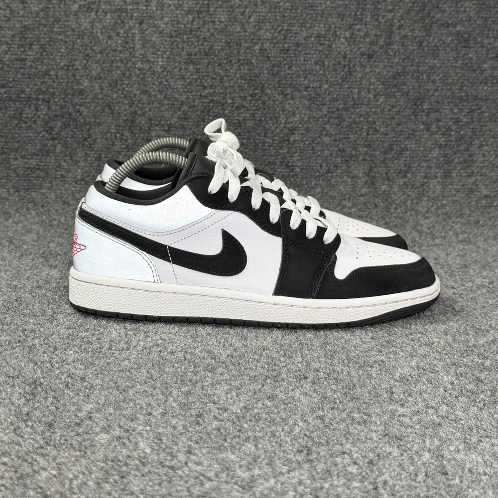 Jordan 1 Low SE Shoe Mens 7.5 White Fire Red Black Matte Silver Athletic Sneaker